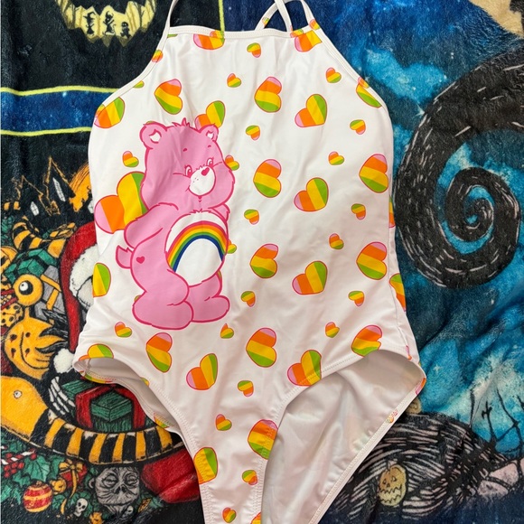 Women’s Size M Care Bear Print Swimsuit - Picture 1 of 1